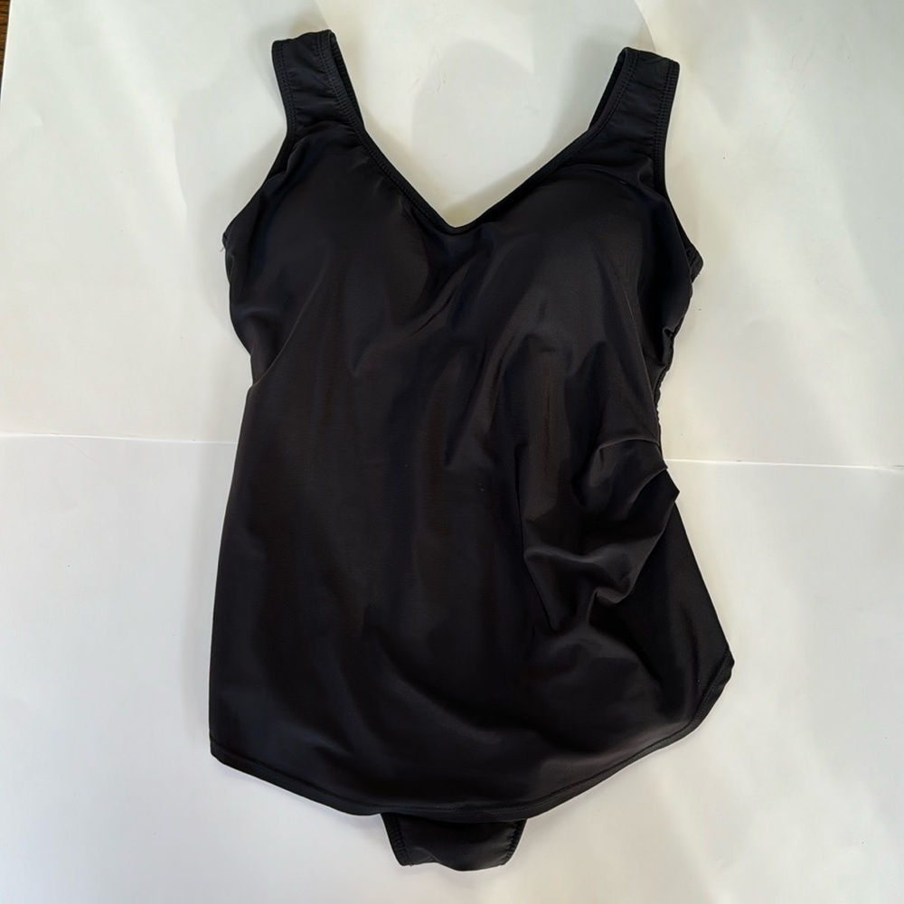 Swimsuits for All Black One Piece Rushed side size 8